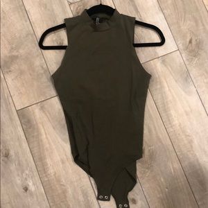 Forever 21 Army Green Mock Neck Tank